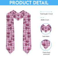 Pink Palaka Hawaii Graduation Stole Hawaiian Lehua Blossoms LT05 - Polynesian Pride