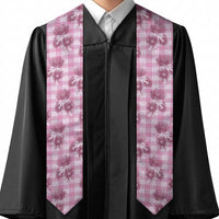 Pink Palaka Hawaii Graduation Stole Hawaiian Lehua Blossoms LT05 - Polynesian Pride