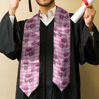 Pink Palaka Hawaii Graduation Stole Hawaiian Lehua Blossoms LT05 - Polynesian Pride