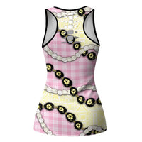 Pink Palaka Hawaii Hollow Tank Top Kukui Nut Pikake Lei Hawaiian Tapa Pattern LT14 - Polynesian Pride