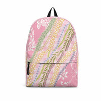 Pink Palaka Hawaii Leis Backpack Hawaiian-plaid Elegant Tropical Vibes LT14 Pink - Polynesian Pride