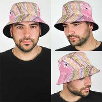 Pink Palaka Hawaii Leis Bucket Hat Hawaiian-plaid Elegant Tropical Vibes - Polynesian Pride