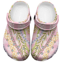Pink Palaka Hawaii Leis Clogs Shoes - Hawaiian Plaid Elegant Tropical Vibes LT14 Pink - Polynesian Pride