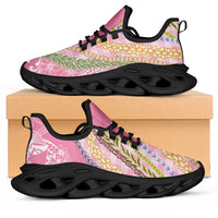 Pink Palaka Hawaii Leis Clunky Sneakers Hawaiian-plaid Elegant Tropical Vibes LT14 Pink - Polynesian Pride