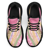 Pink Palaka Hawaii Leis Clunky Sneakers Hawaiian-plaid Elegant Tropical Vibes LT14 - Polynesian Pride