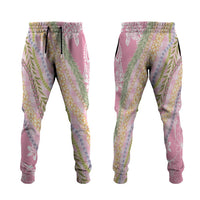 Pink Palaka Hawaii Leis Jogger Pants Hawaiian-plaid Elegant Tropical Vibes LT14 Pink - Polynesian Pride