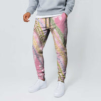 Pink Palaka Hawaii Leis Jogger Pants Hawaiian-plaid Elegant Tropical Vibes LT14 - Polynesian Pride