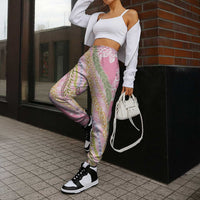 Pink Palaka Hawaii Leis Jogger Pants Hawaiian-plaid Elegant Tropical Vibes LT14 - Polynesian Pride