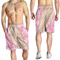 Pink Palaka Hawaii Leis Shorts for Men Hawaiian-plaid Elegant Tropical Vibes LT14 - Polynesian Pride