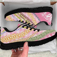 Pink Palaka Hawaii Leis Sneakers Hawaiian-plaid Elegant Tropical Vibes LT14 Pink - Polynesian Pride