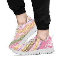 Pink Palaka Hawaii Leis Sneakers Hawaiian-plaid Elegant Tropical Vibes LT14 - Polynesian Pride