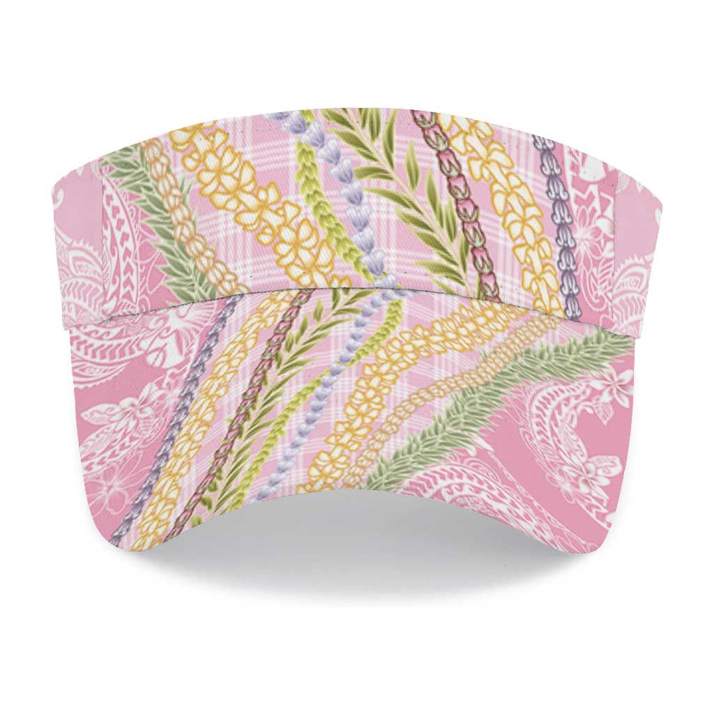 Pink Palaka Hawaii Leis Sun Visor Cap Hawaiian-plaid Elegant Tropical Vibes LT14 - Polynesian Pride