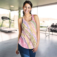 Pink Palaka Hawaii Leis Women Racerback Tank Hawaiian-plaid Elegant Tropical Vibes LT14 - Polynesian Pride