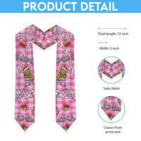 Pink Palaka Hawaii Mele Kalikimaka Graduation Stole Ohia Lehua Shell Leis Funny Gingerbread Santa LT14 - Polynesian Pride