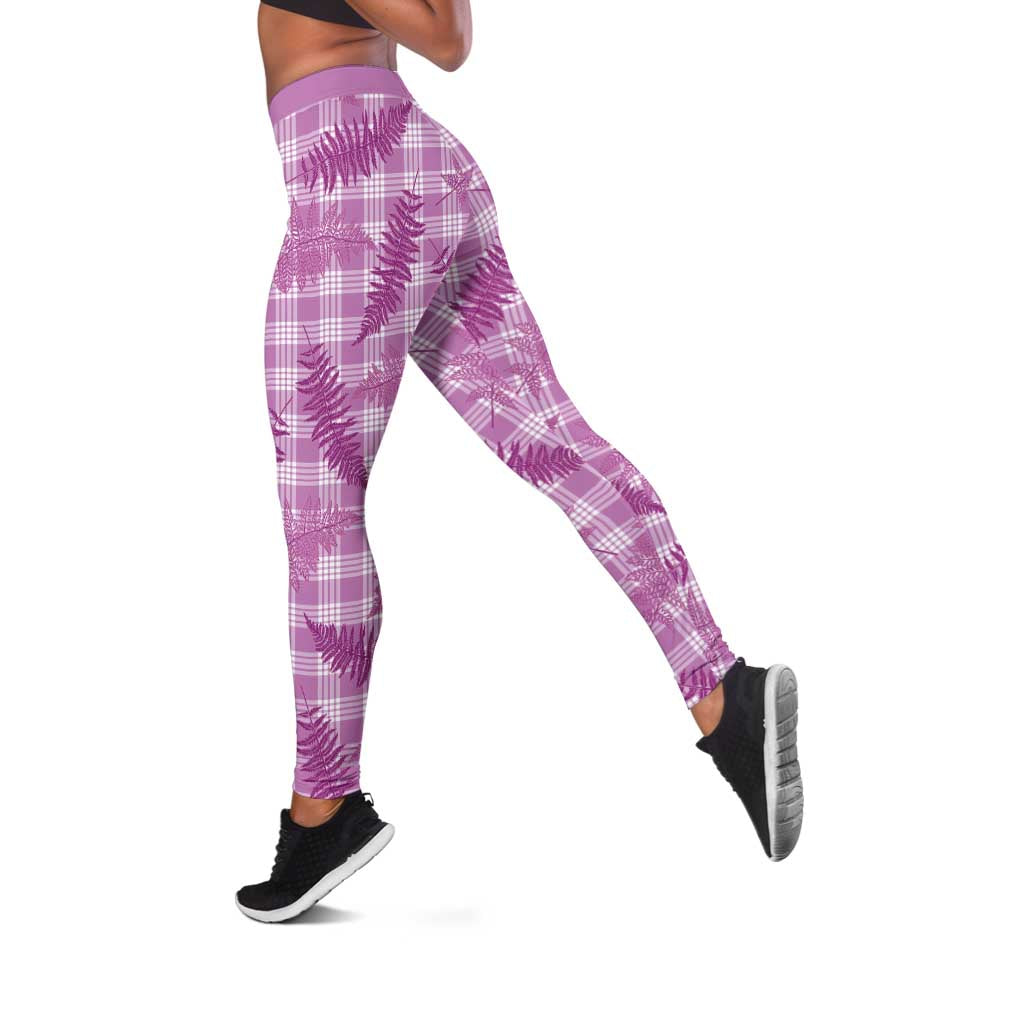 Pink Palaka Hawaii Palapalai Leggings Hawaiian Fern