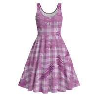 Pink Palaka Hawaii Palapalai Midi Dress Hawaiian Fern LT14 Pink - Polynesian Pride