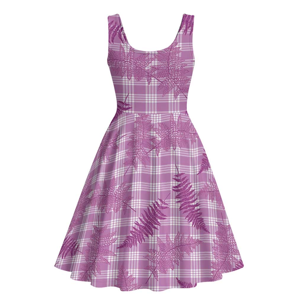 Pink Palaka Hawaii Palapalai Midi Dress Hawaiian Fern LT14 - Polynesian Pride