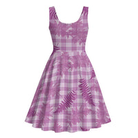 Pink Palaka Hawaii Palapalai Midi Dress Hawaiian Fern LT14 - Polynesian Pride