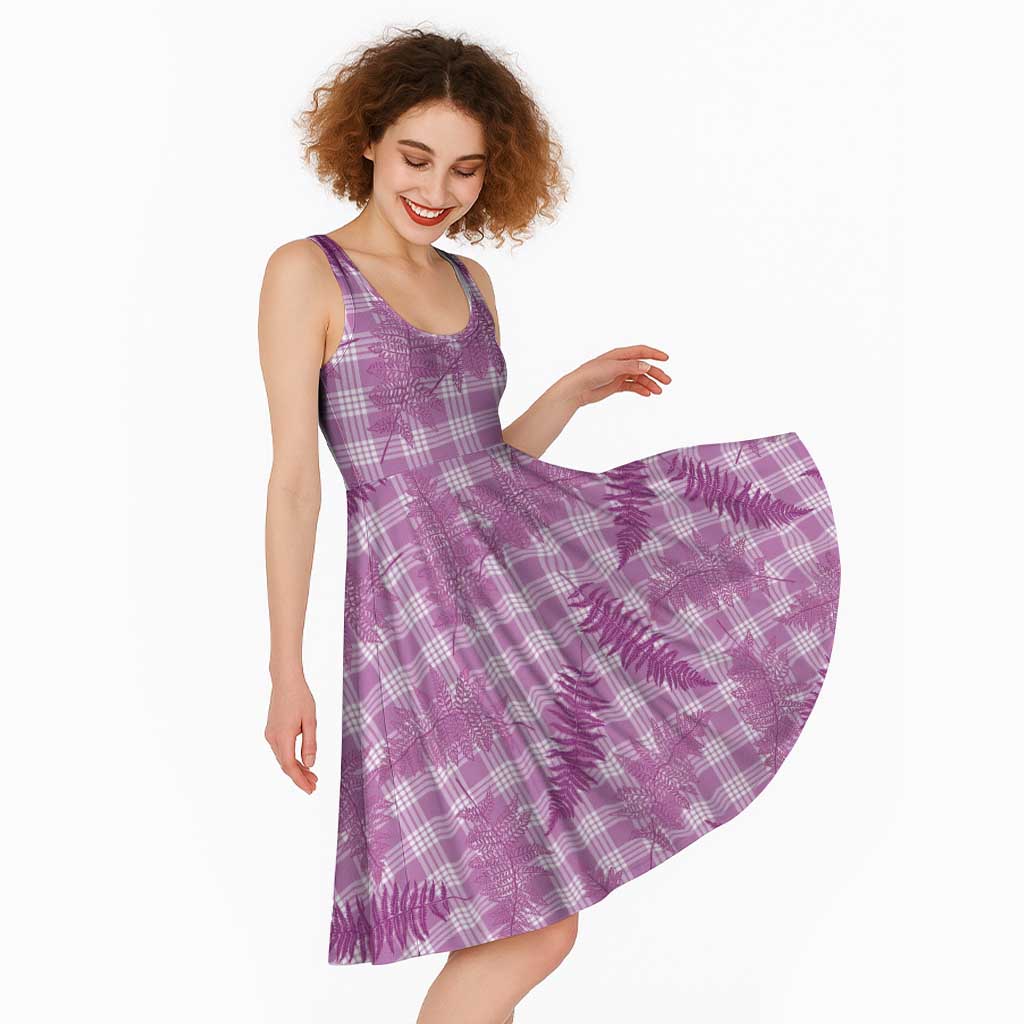 Pink Palaka Hawaii Palapalai Midi Dress Hawaiian Fern LT14 - Polynesian Pride