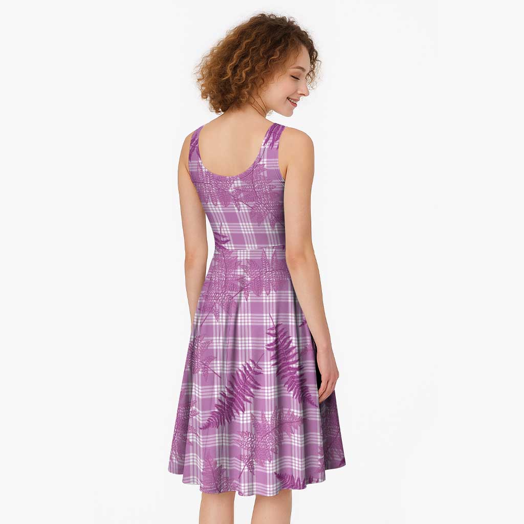 Pink Palaka Hawaii Palapalai Midi Dress Hawaiian Fern LT14 - Polynesian Pride