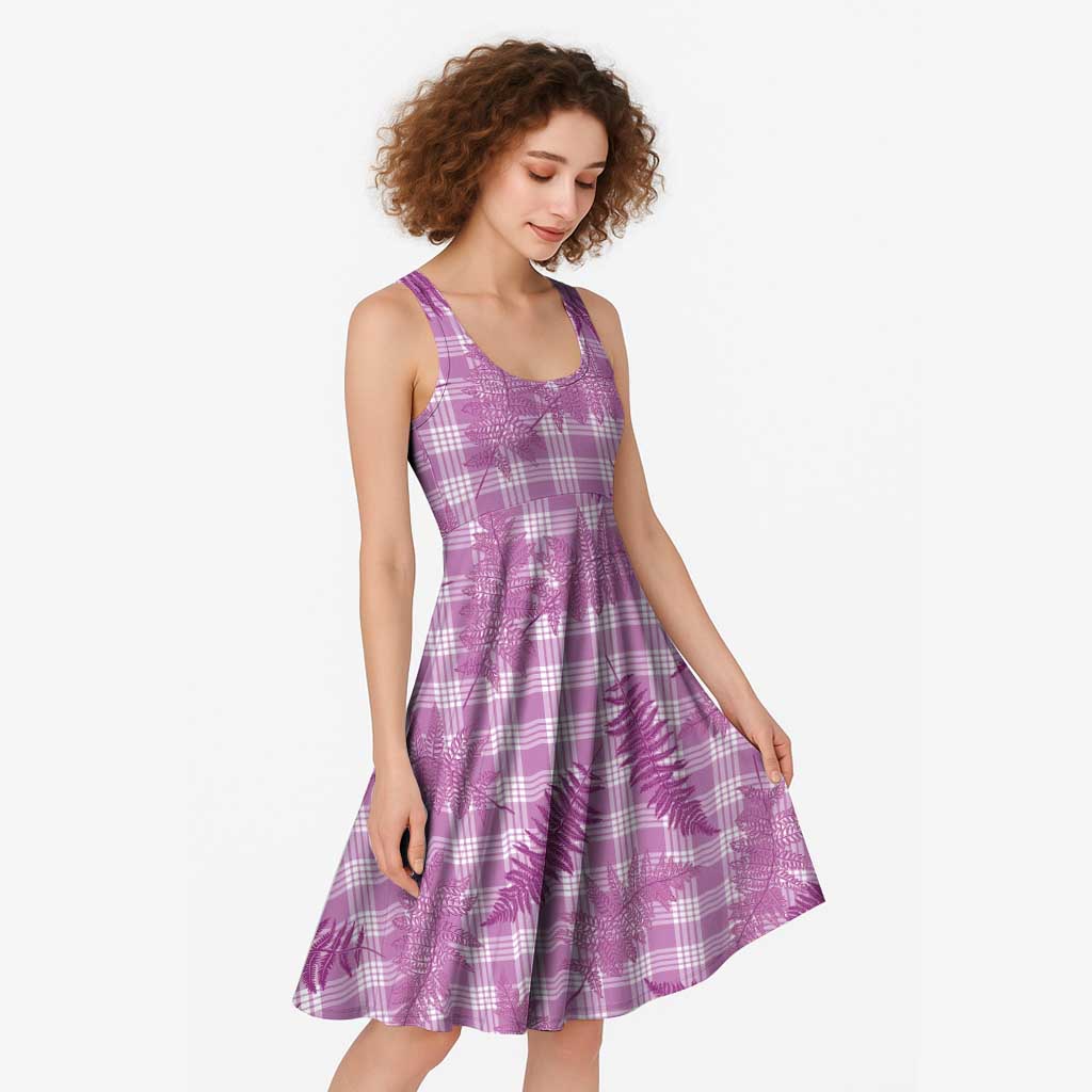 Pink Palaka Hawaii Palapalai Midi Dress Hawaiian Fern LT14 - Polynesian Pride
