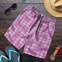 Pink Palaka Hawaii Palapalai Shorts for Men Hawaiian Fern LT14 Pink - Polynesian Pride