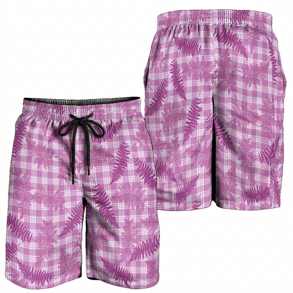 Pink Palaka Hawaii Palapalai Shorts for Men Hawaiian Fern LT14 - Polynesian Pride