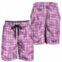 Pink Palaka Hawaii Palapalai Shorts for Men Hawaiian Fern LT14 - Polynesian Pride