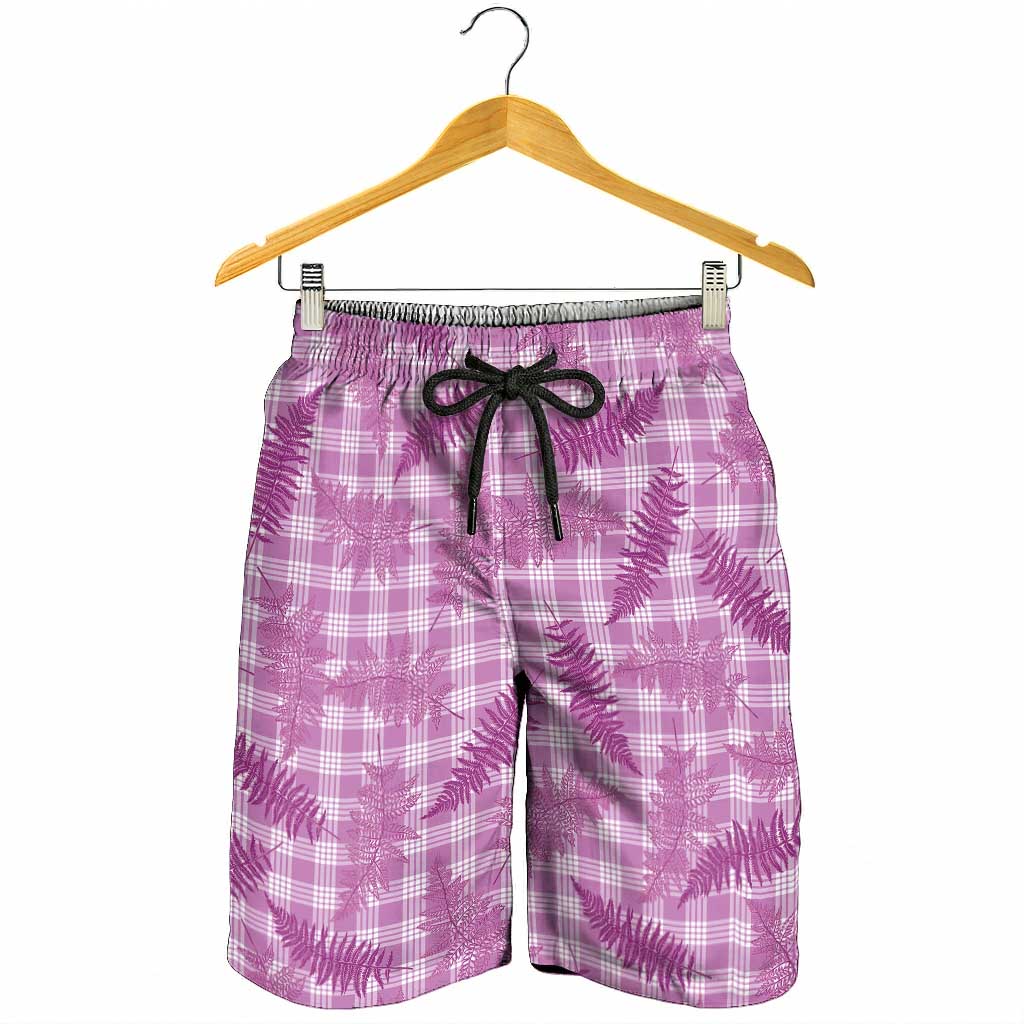 Pink Palaka Hawaii Palapalai Shorts for Men Hawaiian Fern LT14 - Polynesian Pride