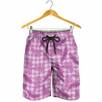Pink Palaka Hawaii Palapalai Shorts for Men Hawaiian Fern LT14 - Polynesian Pride