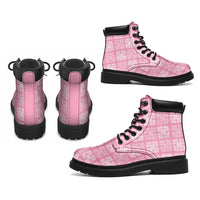 Pink Palaka Quilt Hawaii All Season Boots Traditional Hawaii-plaid Pattern - Polynesian Pride