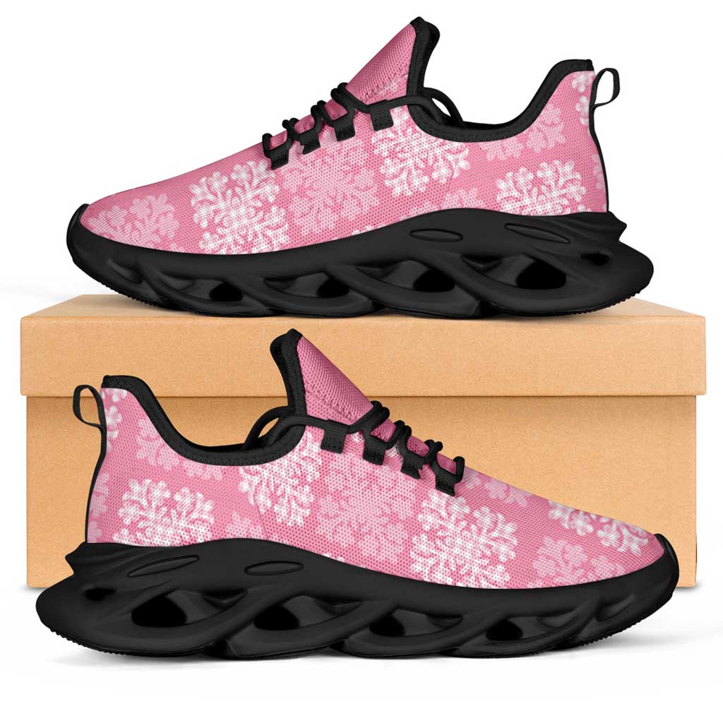 Pink Palaka Quilt Hawaii Clunky Sneakers Traditional Hawaii-plaid Pattern - Polynesian Pride