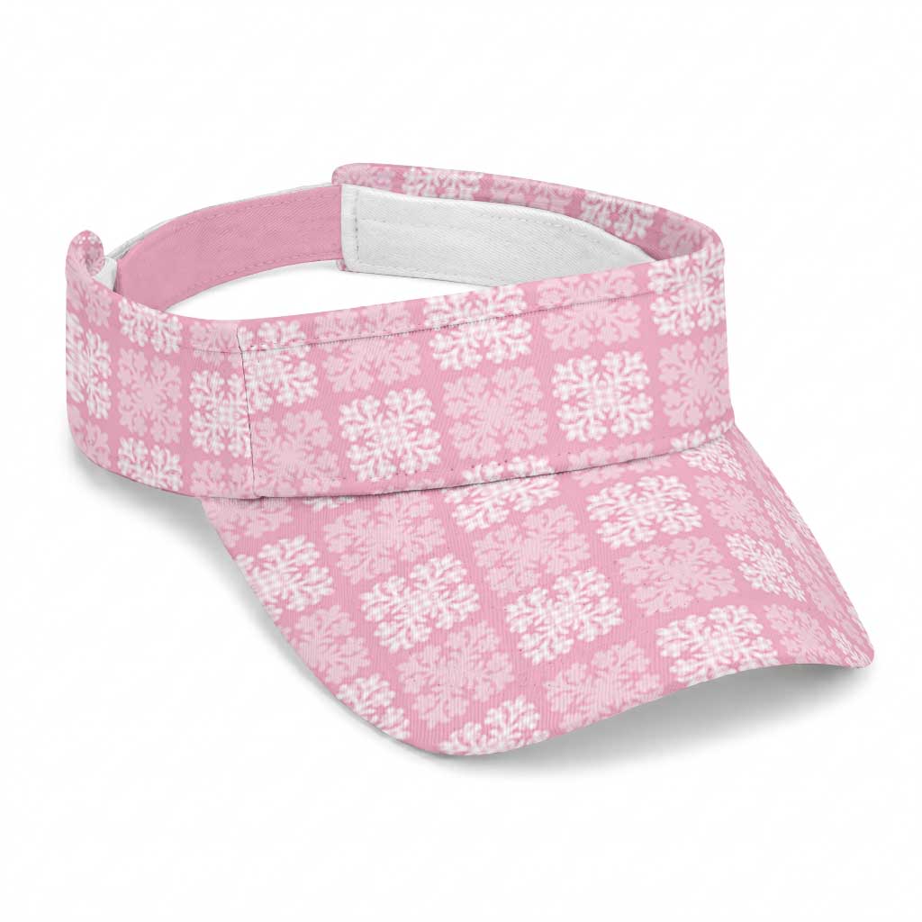 Pink Palaka Quilt Hawaii Sun Visor Cap Traditional Hawaii-plaid Pattern LT14 Universal Fit Pink - Polynesian Pride