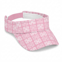 Pink Palaka Quilt Hawaii Sun Visor Cap Traditional Hawaii-plaid Pattern LT14 Universal Fit Pink - Polynesian Pride