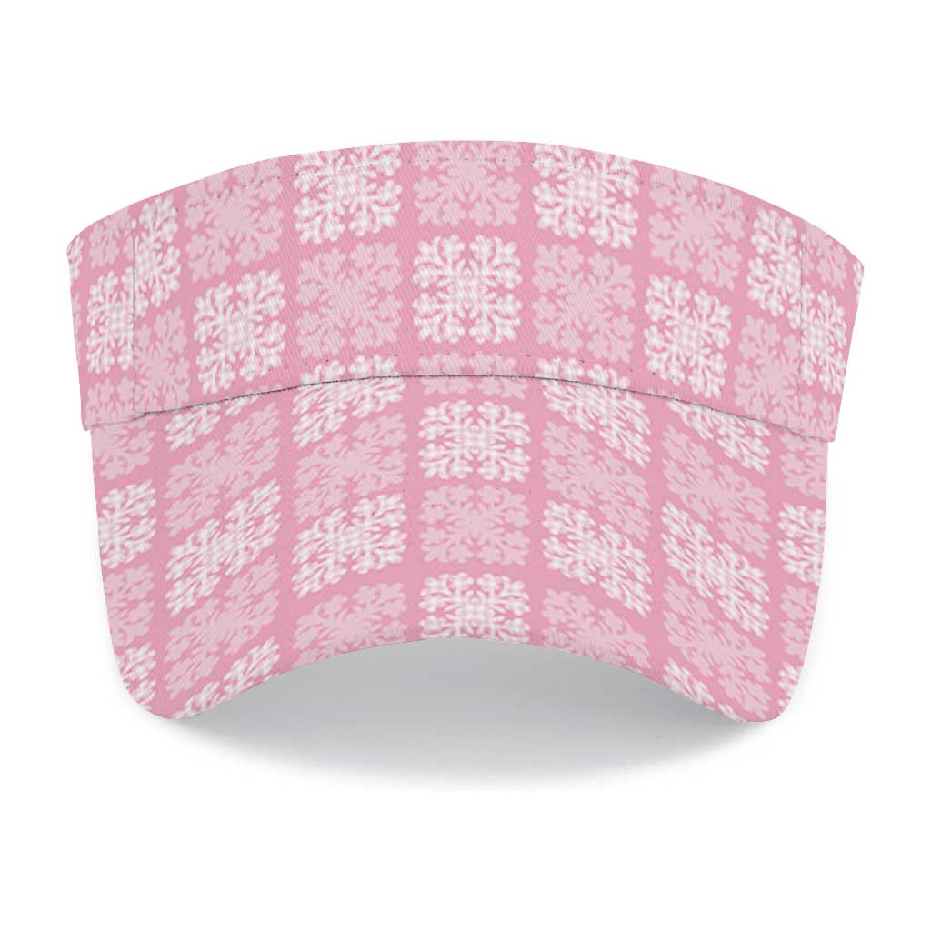 Pink Palaka Quilt Hawaii Sun Visor Cap Traditional Hawaii-plaid Pattern LT14 - Polynesian Pride