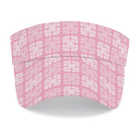 Pink Palaka Quilt Hawaii Sun Visor Cap Traditional Hawaii-plaid Pattern LT14 - Polynesian Pride