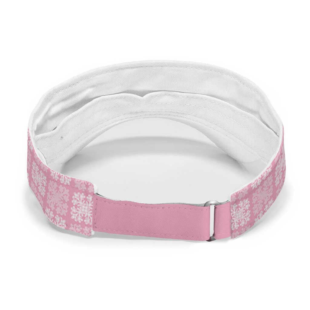 Pink Palaka Quilt Hawaii Sun Visor Cap Traditional Hawaii-plaid Pattern LT14 - Polynesian Pride