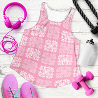 Pink Palaka Quilt Hawaii Women Racerback Tank Traditional Hawaii-plaid Pattern - Polynesian Pride