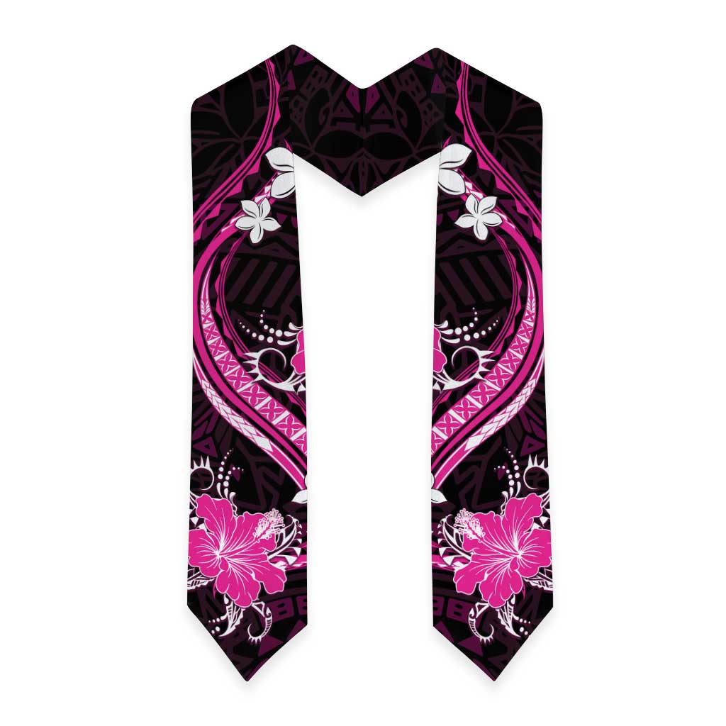 Pink Polynesian Pattern With Tropical Flowers Graduation Stole LT05 - Polynesian Pride