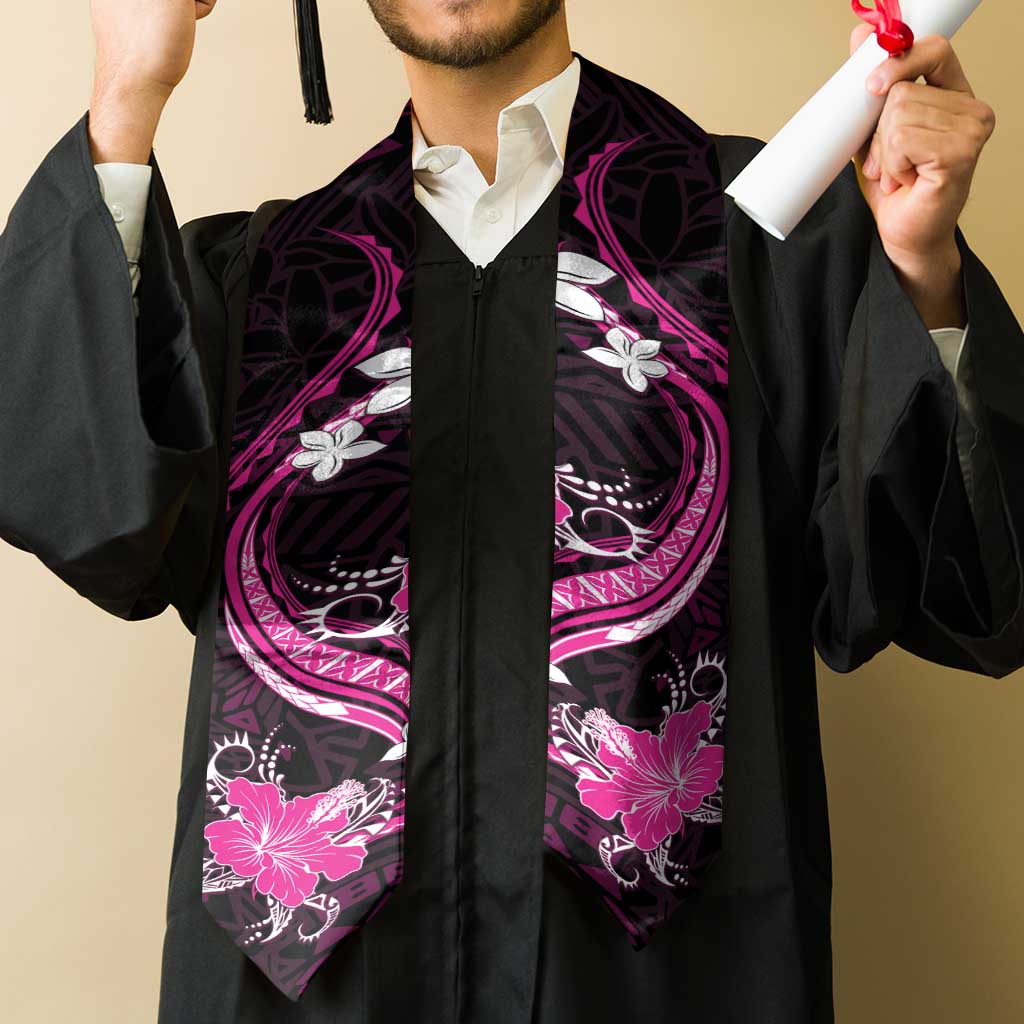 Pink Polynesian Pattern With Tropical Flowers Graduation Stole LT05 - Polynesian Pride