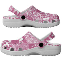 Pink Tonga Kilisimasi Fiefia Clogs Shoes Pacific Patchwork Xmas Vibes - Polynesian Pride