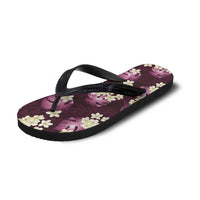 Pink Tropical Hawaii Flip Flops Seamless Monstera Plumeria Hawaiian Pattern - Polynesian Pride