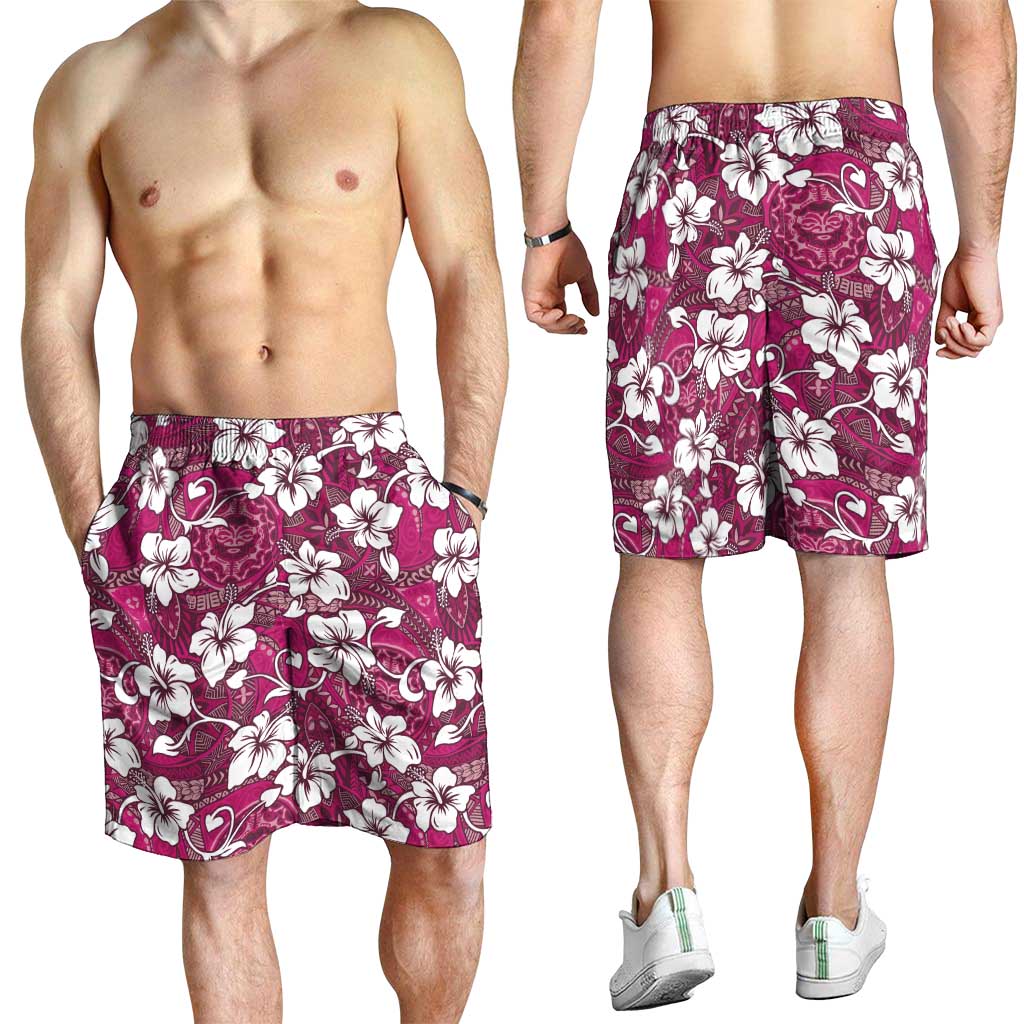 Piqi Bula Fiji Shorts for Men Fijian Tapa Seamless Hibiscus - Polynesian Pride