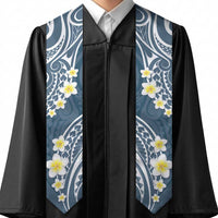 Plumeria With Blue Polynesian Tattoo Pattern Graduation Stole LT05 - Polynesian Pride
