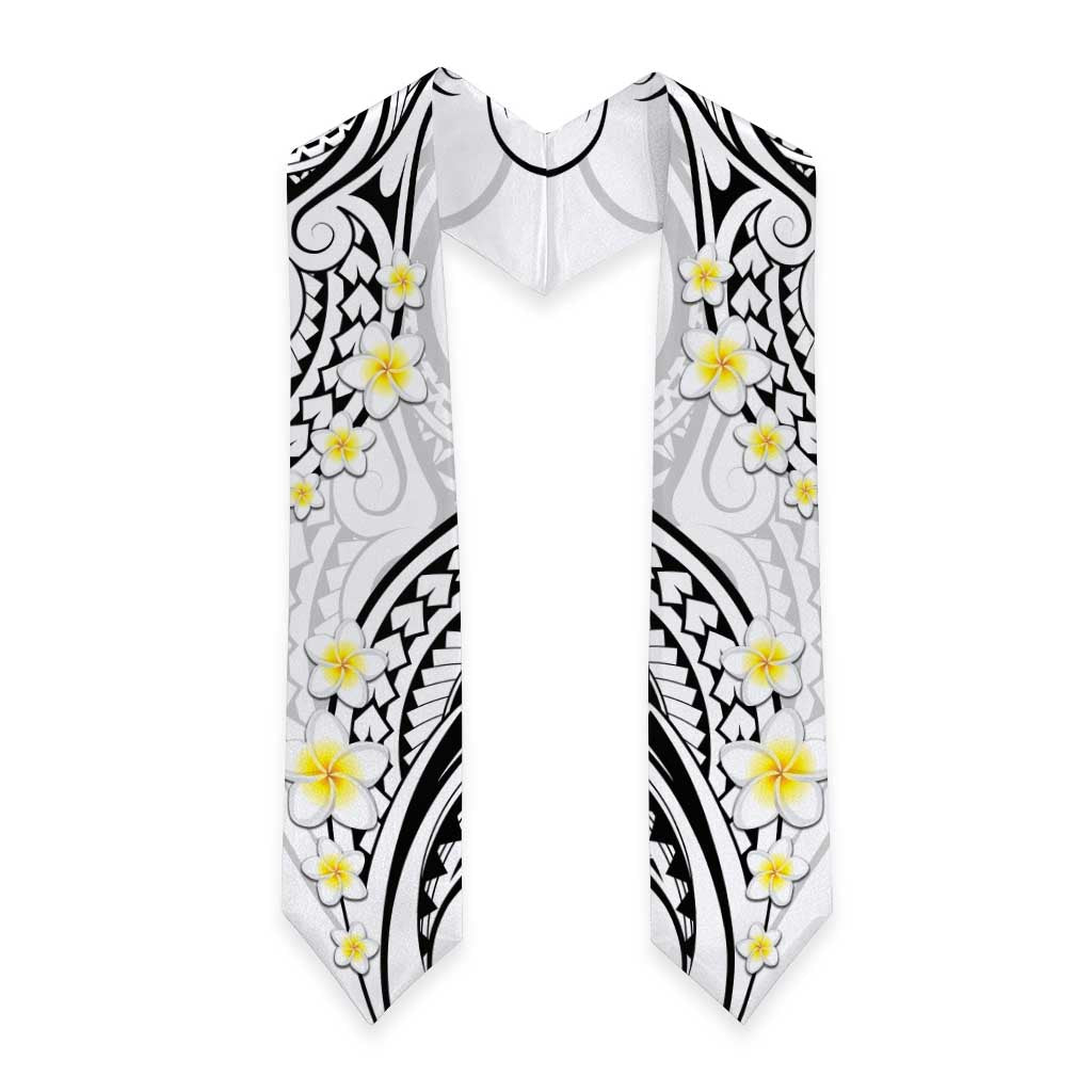 Plumeria With White Polynesian Tattoo Pattern Graduation Stole LT05 - Polynesian Pride