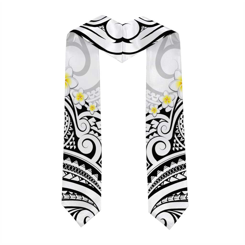 Plumeria With White Polynesian Tattoo Pattern Graduation Stole LT05 - Polynesian Pride