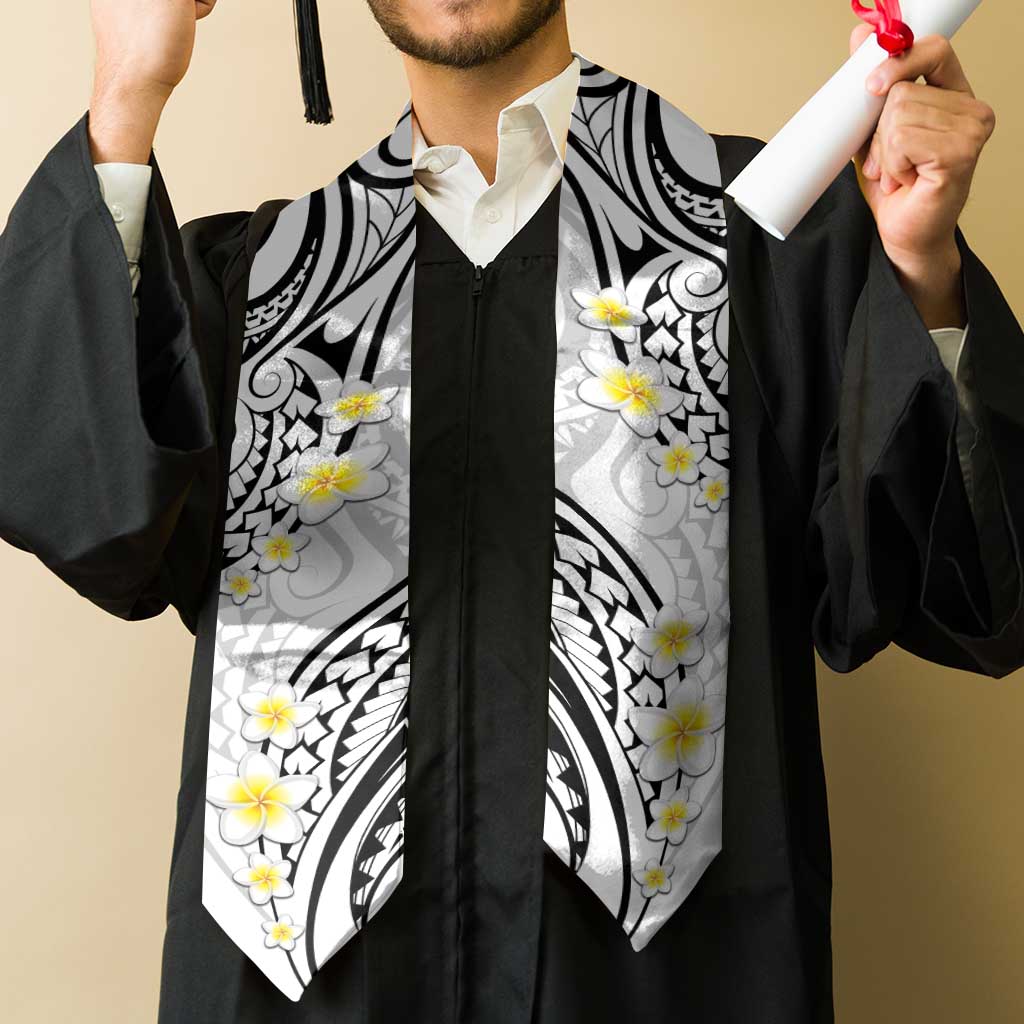 Plumeria With White Polynesian Tattoo Pattern Graduation Stole LT05 - Polynesian Pride