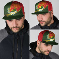 PNG Isten Hailans Provins Snapback Cap Papua New Guinea Plumeria Melanesian Pattern - Polynesian Pride