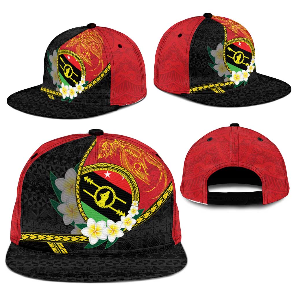 PNG Sauten Hailans Snapback Cap Papua New Guinea Plumeria Melanesian Pattern - Polynesian Pride