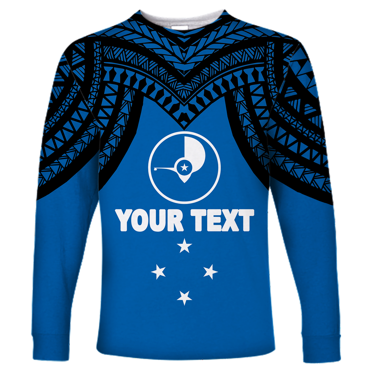 (Custom Personalised) Micronesia Yap - Proud Yapese Long Sleeve Shirt - LT12 Unisex Blue - Polynesian Pride